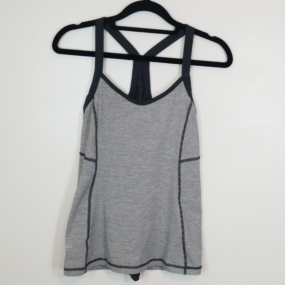 Lululemon RacerBack Striped Gray Tank Top
